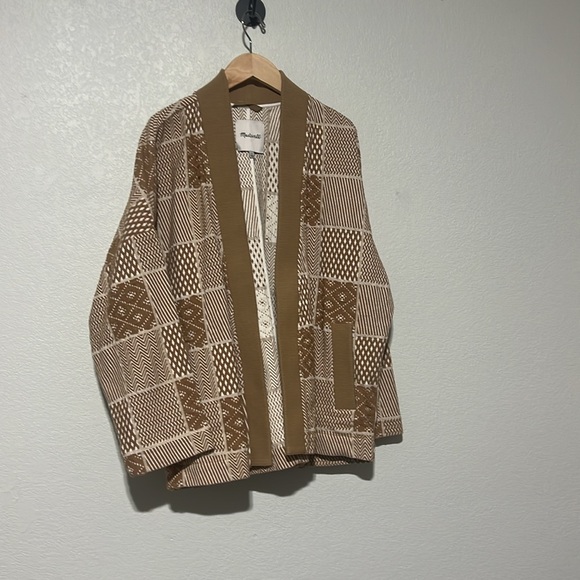 Jacquard Patchwork Robe Jacket Seed Khaki - Picture 2 of 4